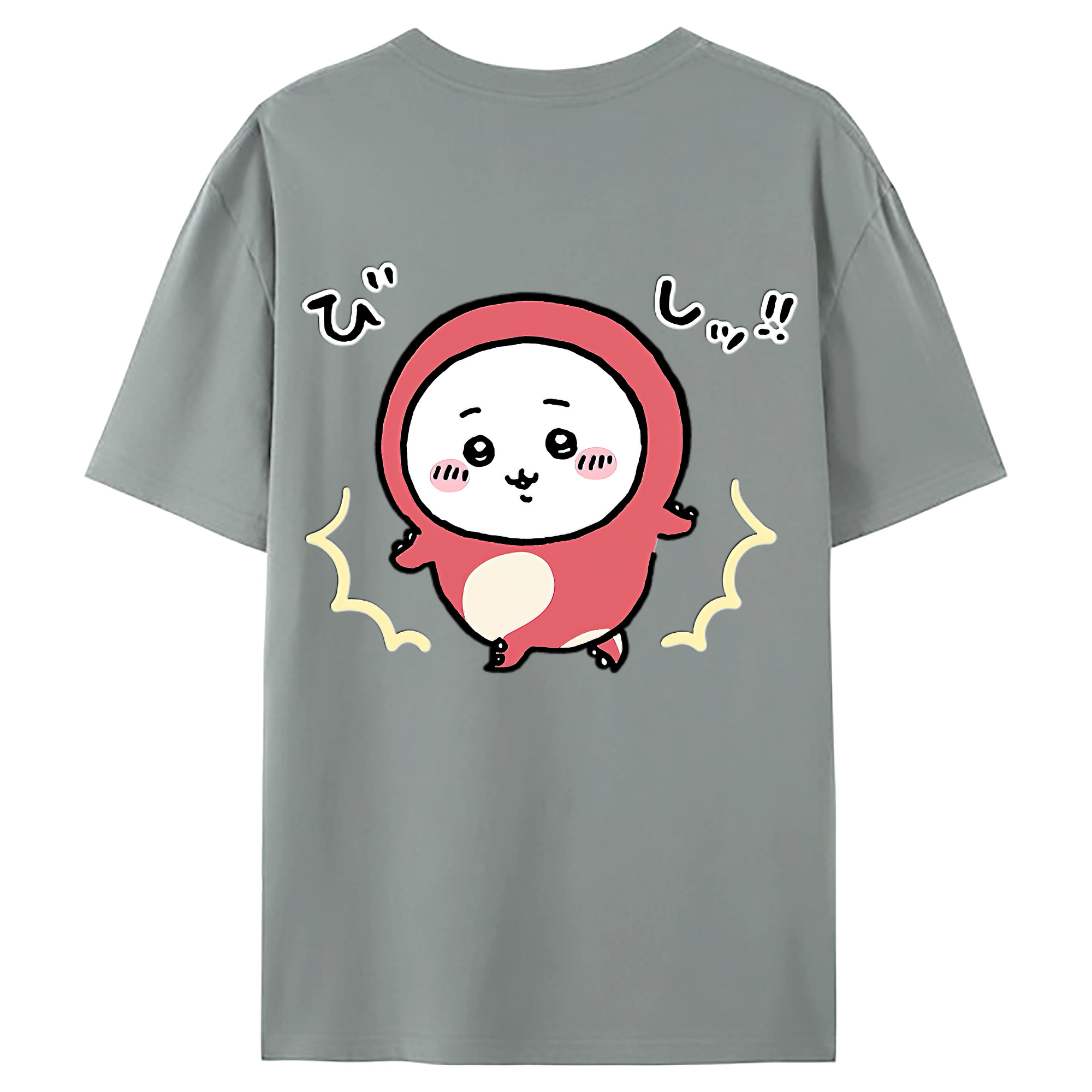（画像用） ちいかわ ちいかわ Chii-kawa chiikawa 綿100％ メンズ半袖Tシャツ（バックプリント） 通気性